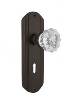 Nostalgic Warehouse 705328 - Nostalgic Warehouse Deco Plate with Keyhole Privacy Crystal Glass Door Knob in Oil-Rubbed Bronze