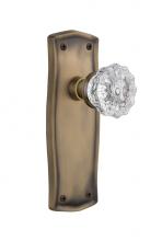 Nostalgic Warehouse 705331 - Nostalgic Warehouse Prairie Plate Passage Crystal Glass Door Knob in Antique Brass