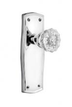 Nostalgic Warehouse 705333 - Nostalgic Warehouse Prairie Plate Passage Crystal Glass Door Knob in Bright Chrome