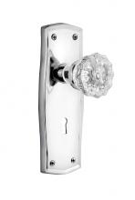 Nostalgic Warehouse 705338 - Nostalgic Warehouse Prairie Plate with Keyhole Passage Crystal Glass Door Knob in Bright Chrome