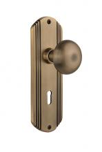 Nostalgic Warehouse 705349 - Nostalgic Warehouse Deco Plate Passage New York Door Knob in Antique Brass