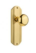 Nostalgic Warehouse 705353 - Nostalgic Warehouse Deco Plate Passage New York Door Knob in Polished Brass