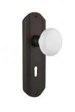 Nostalgic Warehouse 705400 - Nostalgic Warehouse Deco Plate with Keyhole Passage White Porcelain Door Knob in Oil-Rubbed Bronze