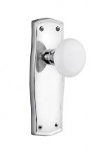 Nostalgic Warehouse 705417 - Nostalgic Warehouse Prairie Plate Passage White Porcelain Door Knob in Bright Chrome