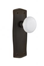 Nostalgic Warehouse 705418 - Nostalgic Warehouse Prairie Plate Passage White Porcelain Door Knob in Oil-Rubbed Bronze