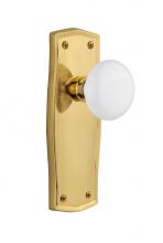 Nostalgic Warehouse 705419 - Nostalgic Warehouse Prairie Plate Passage White Porcelain Door Knob in Polished Brass