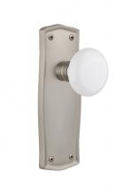 Nostalgic Warehouse 705420 - Nostalgic Warehouse Prairie Plate Passage White Porcelain Door Knob in Satin Nickel