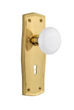 Nostalgic Warehouse 705423 - Nostalgic Warehouse Prairie Plate with Keyhole Passage White Porcelain Door Knob in Unlacquered Br