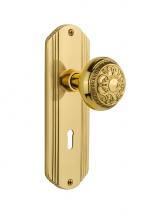 Nostalgic Warehouse 705454 - Nostalgic Warehouse Deco Plate with Keyhole Privacy Egg & Dart Door Knob in Polished Brass