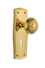 Nostalgic Warehouse 705466 - Nostalgic Warehouse Prairie Plate with Keyhole Passage Egg & Dart Door Knob in Polished Brass