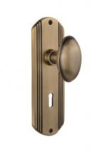 Nostalgic Warehouse 705496 - Nostalgic Warehouse Deco Plate with Keyhole Passage Homestead Door Knob in Antique Brass