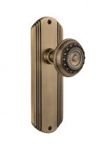 Nostalgic Warehouse 705531 - Nostalgic Warehouse Deco Plate Passage Meadows Door Knob in Antique Brass