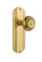 Nostalgic Warehouse 705534 - Nostalgic Warehouse Deco Plate Passage Meadows Door Knob in Polished Brass