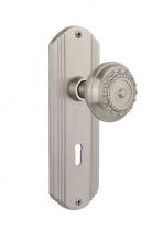 Nostalgic Warehouse 705541 - Nostalgic Warehouse Deco Plate with Keyhole Passage Meadows Door Knob in Satin Nickel