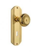 Nostalgic Warehouse 705552 - Nostalgic Warehouse Deco Plate with Keyhole Privacy Meadows Door Knob in Polished Brass