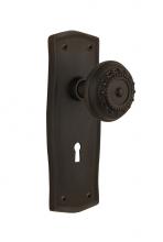 Nostalgic Warehouse 705575 - Nostalgic Warehouse Prairie Plate with Keyhole Privacy Meadows Door Knob in Oil-Rubbed Bronze