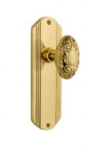 Nostalgic Warehouse 705582 - Nostalgic Warehouse Deco Plate Passage Victorian Door Knob in Polished Brass