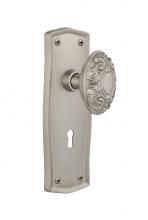 Nostalgic Warehouse 705613 - Nostalgic Warehouse Prairie Plate with Keyhole Passage Victorian Door Knob in Satin Nickel