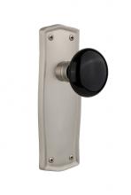 Nostalgic Warehouse 705698 - Nostalgic Warehouse Prairie Plate Passage Black Porcelain Door Knob in Satin Nickel