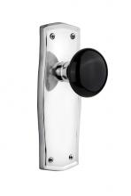 Nostalgic Warehouse 705704 - Nostalgic Warehouse Prairie Plate Privacy Black Porcelain Door Knob in Bright Chrome