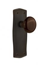 Nostalgic Warehouse 705738 - Nostalgic Warehouse Prairie Plate Passage Brown Porcelain Door Knob in Oil-Rubbed Bronze