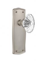 Nostalgic Warehouse 705824 - Nostalgic Warehouse Prairie Plate Passage Oval Fluted Crystal Glass Door Knob in Satin Nickel