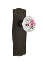 Nostalgic Warehouse 705860 - Nostalgic Warehouse Prairie Plate Passage White Rose Porcelain Door Knob in Oil-Rubbed Bronze