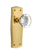 Nostalgic Warehouse 705899 - Nostalgic Warehouse Prairie Plate Passage Round Clear Crystal Glass Door Knob in Polished Brass