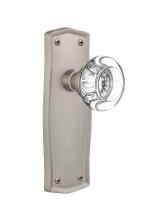 Nostalgic Warehouse 705900 - Nostalgic Warehouse Prairie Plate Passage Round Clear Crystal Glass Door Knob in Satin Nickel