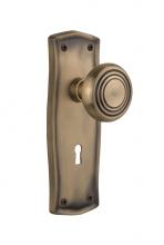 Nostalgic Warehouse 706094 - Nostalgic Warehouse Prairie Plate with Keyhole Privacy Deco Door Knob in Antique Brass