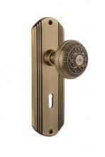 Nostalgic Warehouse 706254 - Nostalgic Warehouse Deco Plate with Keyhole Single Dummy Egg & Dart Door Knob in Antique Brass