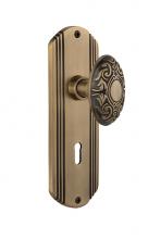 Nostalgic Warehouse 706433 - Nostalgic Warehouse Deco Plate with Keyhole Single Dummy Victorian Door Knob in Antique Brass