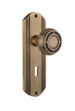 Nostalgic Warehouse 706852 - Nostalgic Warehouse Deco Plate with Keyhole Single Dummy Mission Door Knob in Antique Brass