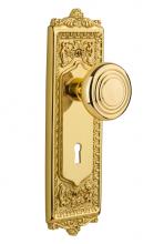 Nostalgic Warehouse 707112 - Nostalgic Warehouse Egg & Dart Plate with Keyhole Passage Deco Door Knob in Polished Brass