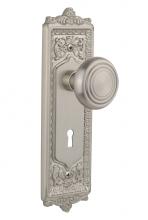 Nostalgic Warehouse 707113 - Nostalgic Warehouse Egg & Dart Plate with Keyhole Passage Deco Door Knob in Satin Nickel