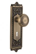 Nostalgic Warehouse 707121 - Nostalgic Warehouse Egg & Dart Plate with Keyhole Single Dummy Deco Door Knob in Antique Brass