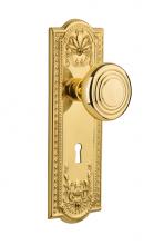 Nostalgic Warehouse 707168 - Nostalgic Warehouse Meadows Plate with Keyhole Passage Deco Door Knob in Unlacquered Brass