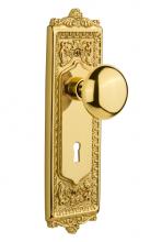 Nostalgic Warehouse 707696 - Nostalgic Warehouse Egg & Dart Plate with Keyhole Privacy New York Door Knob in Polished Brass