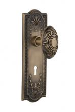 Nostalgic Warehouse 707717 - Nostalgic Warehouse Meadows Plate with Keyhole Privacy Victorian Door Knob in Antique Brass