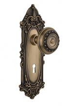 Nostalgic Warehouse 707747 - Nostalgic Warehouse Victorian Plate with Keyhole Privacy Meadows Door Knob in Antique Brass