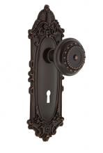 Nostalgic Warehouse 707752 - Nostalgic Warehouse Victorian Plate with Keyhole Privacy Meadows Door Knob in Timeless Bronze