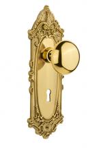 Nostalgic Warehouse 707756 - Nostalgic Warehouse Victorian Plate with Keyhole Privacy New York Door Knob in Polished Brass