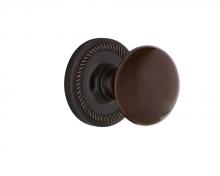 Nostalgic Warehouse 707854 - Nostalgic Warehouse Rope Rosette Passage Brown Porcelain Door Knob in Timeless Bronze