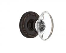 Nostalgic Warehouse 707862 - Nostalgic Warehouse Rope Rosette Passage Oval Clear Crystal Glass Door Knob in Timeless Bronze