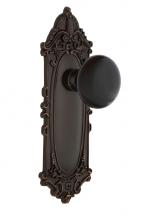 Nostalgic Warehouse 707886 - Nostalgic Warehouse Victorian Plate Passage Black Porcelain Door Knob in Timeless Bronze