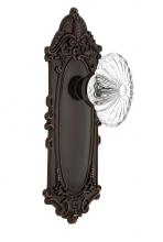 Nostalgic Warehouse 707894 - Nostalgic Warehouse Victorian Plate Passage Oval Fluted Crystal Glass Door Knob in Timeless Bronze