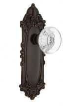 Nostalgic Warehouse 707895 - Nostalgic Warehouse Victorian Plate Passage Round Clear Crystal Glass Door Knob in Timeless Bronze