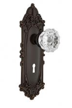 Nostalgic Warehouse 707918 - Nostalgic Warehouse Victorian Plate with Keyhole Passage Crystal Glass Door Knob in Timeless Bronz