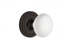 Nostalgic Warehouse 708126 - Nostalgic Warehouse Rope Rosette Privacy White Porcelain Door Knob in Timeless Bronze