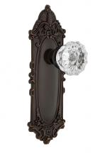 Nostalgic Warehouse 708147 - Nostalgic Warehouse Victorian Plate Privacy Crystal Glass Door Knob in Timeless Bronze